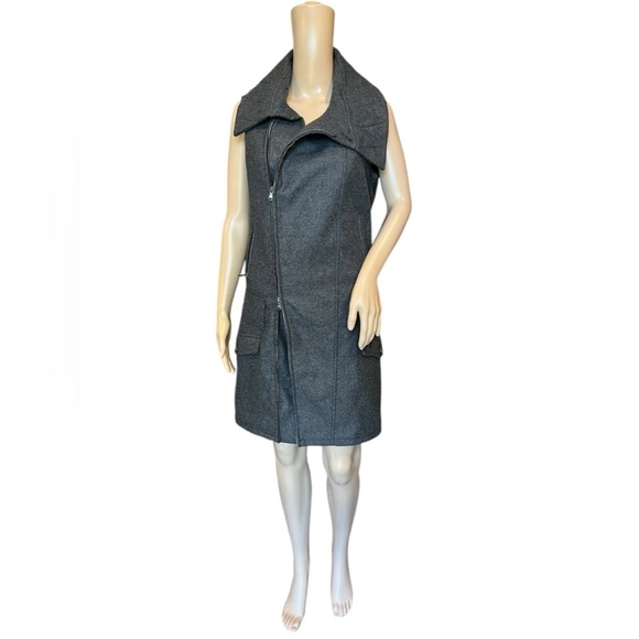 Diesel Black Gold Jackets & Blazers - DIESEL BLACK GOLD Full Zip Womens Gray Wool Vest Dress Made In Italy Size 42
